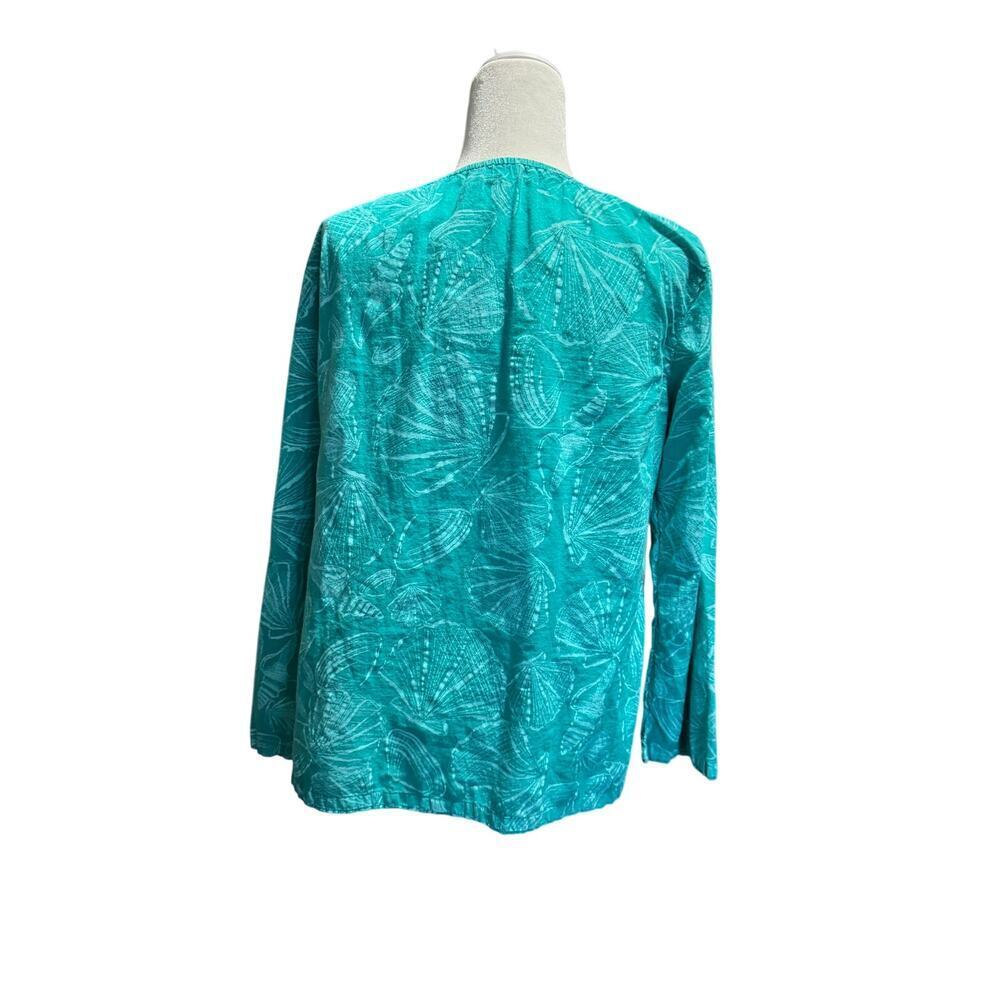 FRESH PRODUCE Blouse in Green Blue Sz M/L - Picture 2 of 9